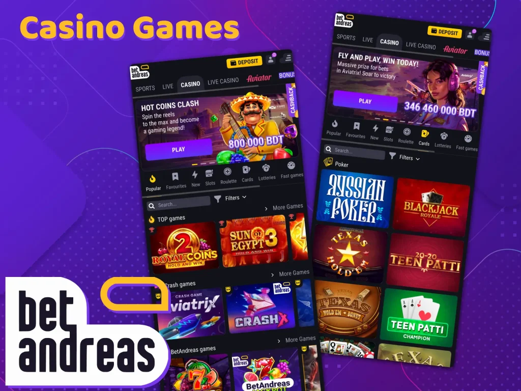 Betandreas games offer